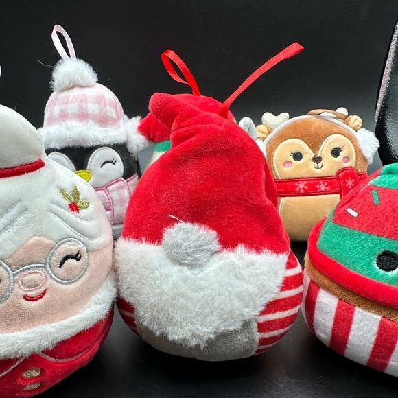 Squishmallows 9 Holiday Ornament Bundle Lucille Mrs Santa Penguin Ear Muffs - Picture 7 of 9